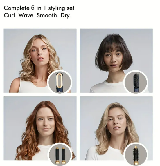 5-in-1 Hair Styler & Curling Iron – Curl, Straighten & Volumize in Minutes