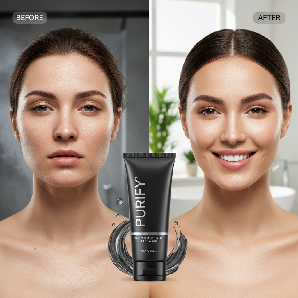 Charcoal Face Wash Before After